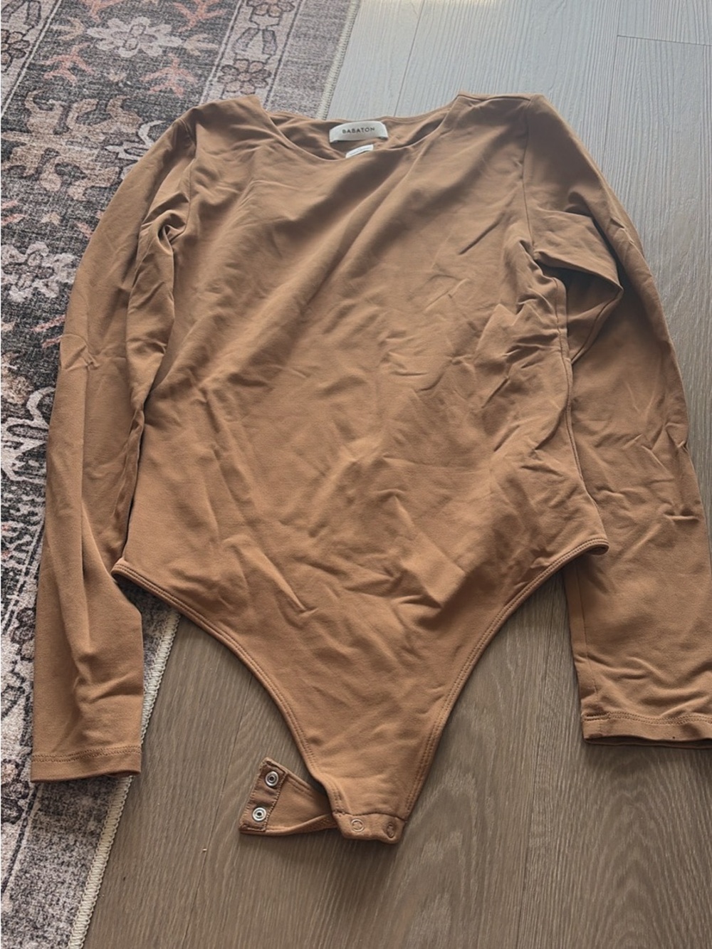 Aritzia Long Sleeve Contour Bodysuit in Camel